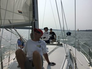 People sailing on Leech Lake MN