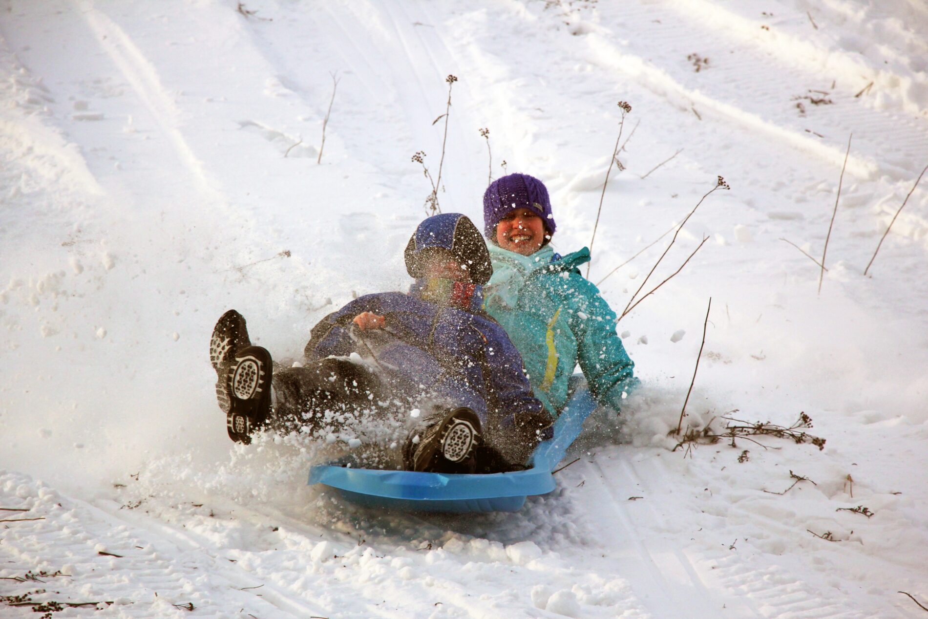 Sledding Down The Shingobee Hill