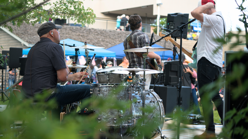 Band performing live on stage