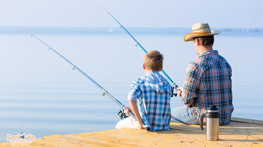 Father fishing with his son