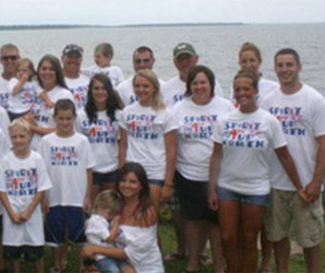Family photo at leach lake after a reunion