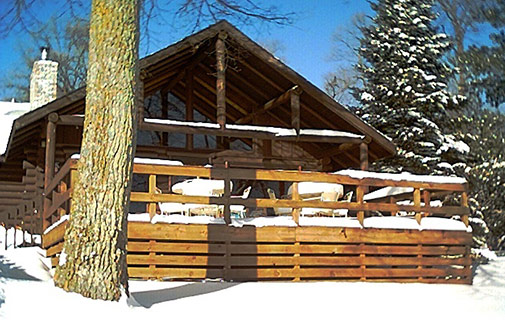cabin in the winter