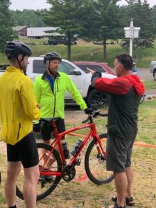 Cyclists meeting in Walker