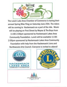 Spring bike fling presented by Leech Lake Area Chamber of Commerce