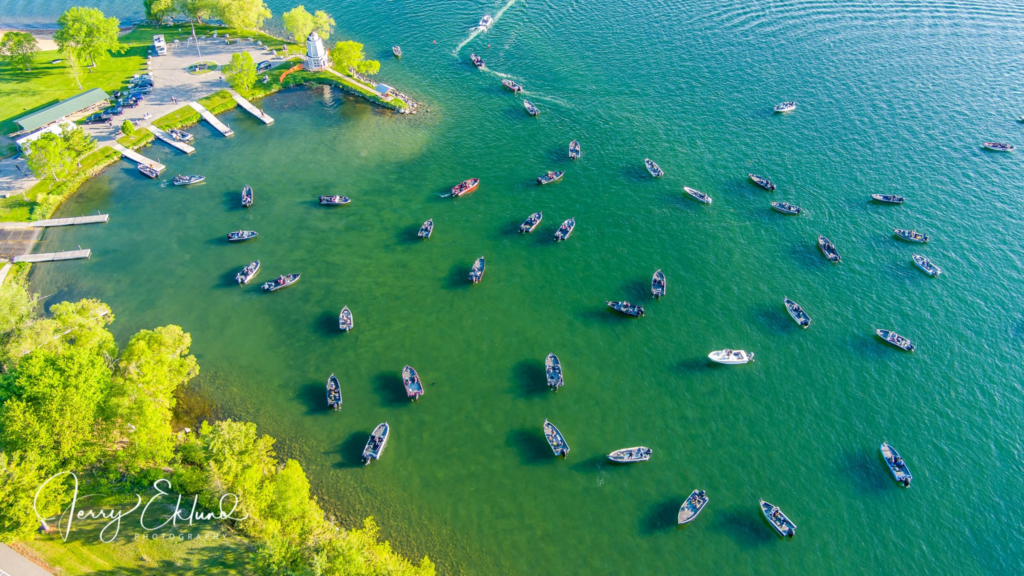 boats on leech lake
